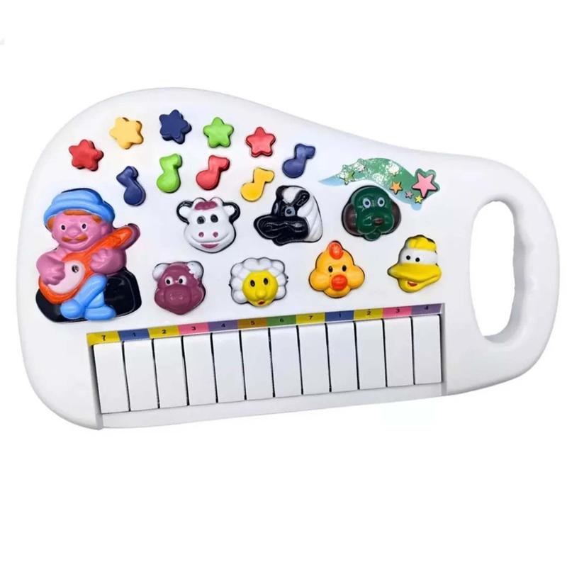 Teclado Piano Musical com Luz Infantil Baby Fazendinha Iaiao